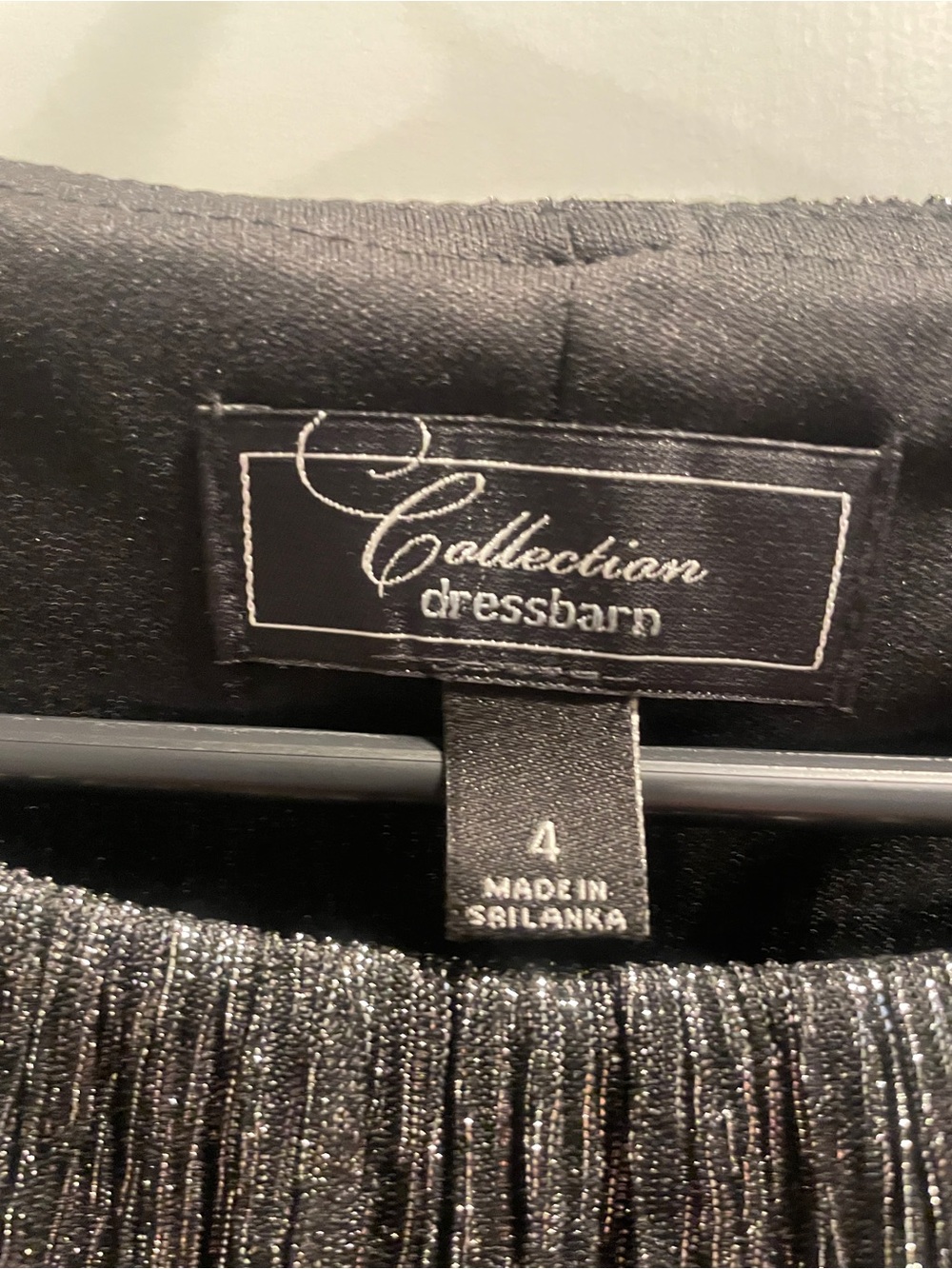 Dress Barn Black and Silver shimmer Tiered Fringe Mini Dress size 4 - Picture 3 of 5